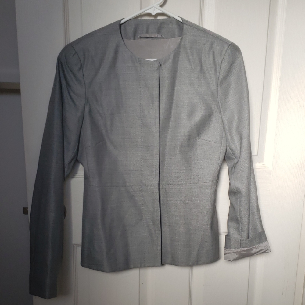 Gray MaxMara Jacquard Jacket Blazer